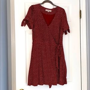 Polka dot wrap romper